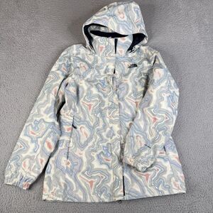 THE NORTH FACE  Resolve Rain Jacket M Multicolor Hooded Topo Print Zip DryVent